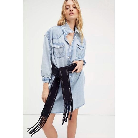 Free People  Blaire Fringe Wrap Belt